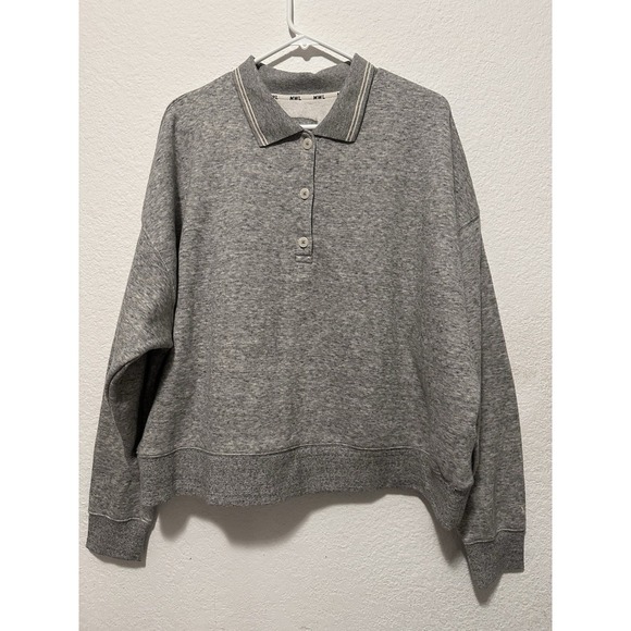 Madewell Tops - MWL Make Weekends Longer Gray Collared Sweatshirt Size 2X